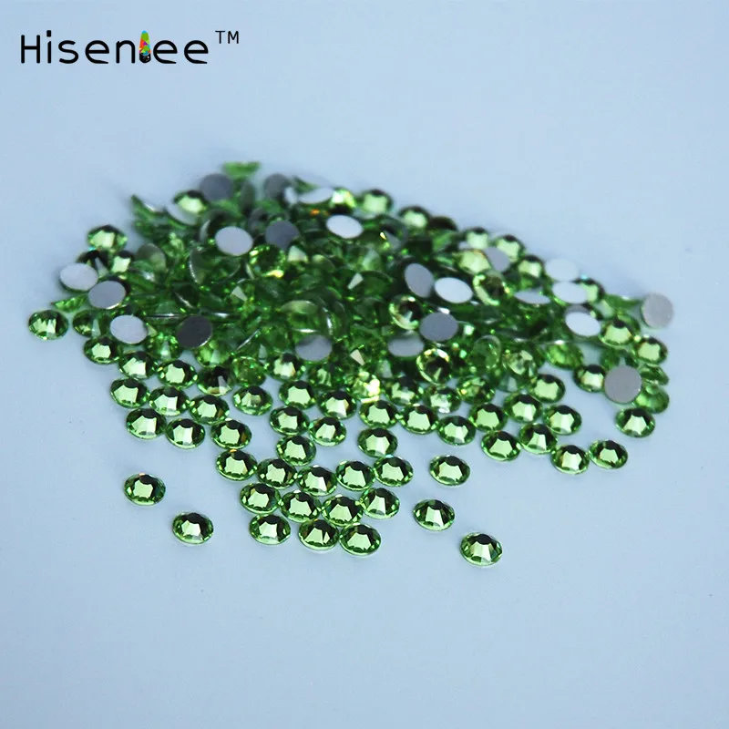 Peridot Мода 1440 шт SS16 4 мм супер блестящий серебряный цвет для украшения ногтей Свадебные Стразы без горячей фиксации стразы с плоской задней частью - Цвет: Peridot