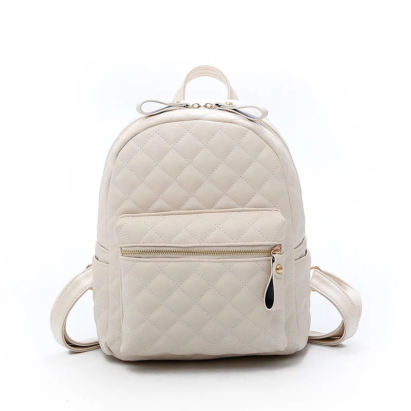 Toposhine женский рюкзак с ромбовидной решеткой, Женские рюкзаки в корейском простом стиле, школьные рюкзаки для девочек, Женская дорожная сумка - Цвет: White