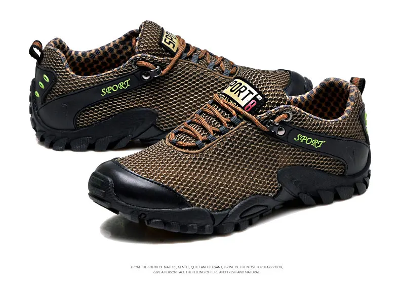 Летние тканевые ультралегкие дышащие уличные Брендовые спортивные горные кроссовки для пеших прогулок мужские кроссовки обувь для