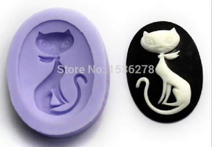 

Free Shipping Silicone Cake Mold Fondant Single Cute Cat Silicone Bakeware Baking Mold Soap Mold Soap Flakes A432