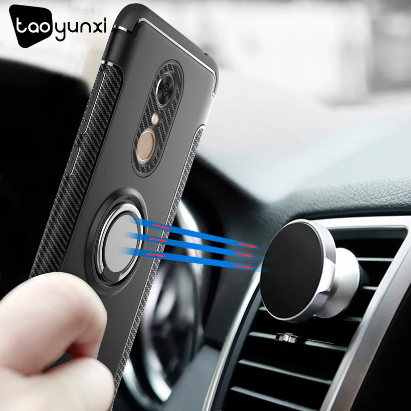 TAOYUNXI Cases For Xiaomi Redmi 5 Plus Case Cover For Redmi 5 Plus Ring Car Magnet Coque Redmi 5 Anti-knock Back Cover Skin Bag