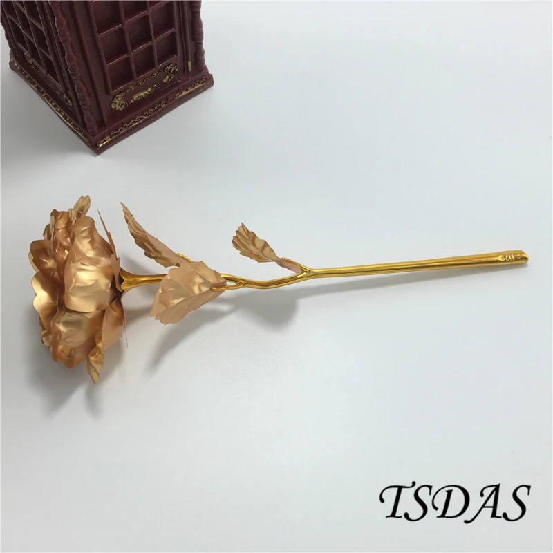 

Creative Birthday Gift 24k Gold Rose Lover's Flower 25*8CM Never Fade Gold Dipped Rose 1pc Drop Shipping