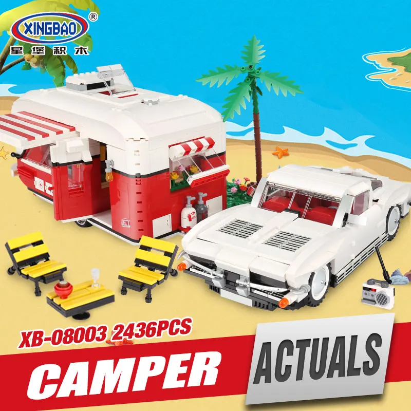 

XingBao 08003 2436Pcs New Creative Series The MOC Camper Set Children Educational Building Blocks Bricks Toys Model Gifts