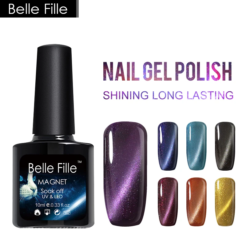 BELLE FILLE Esmaltes Permanentes De Uv Y Led 3D кошачий глаз гель маникюр полировка ногтей лак 10 мл