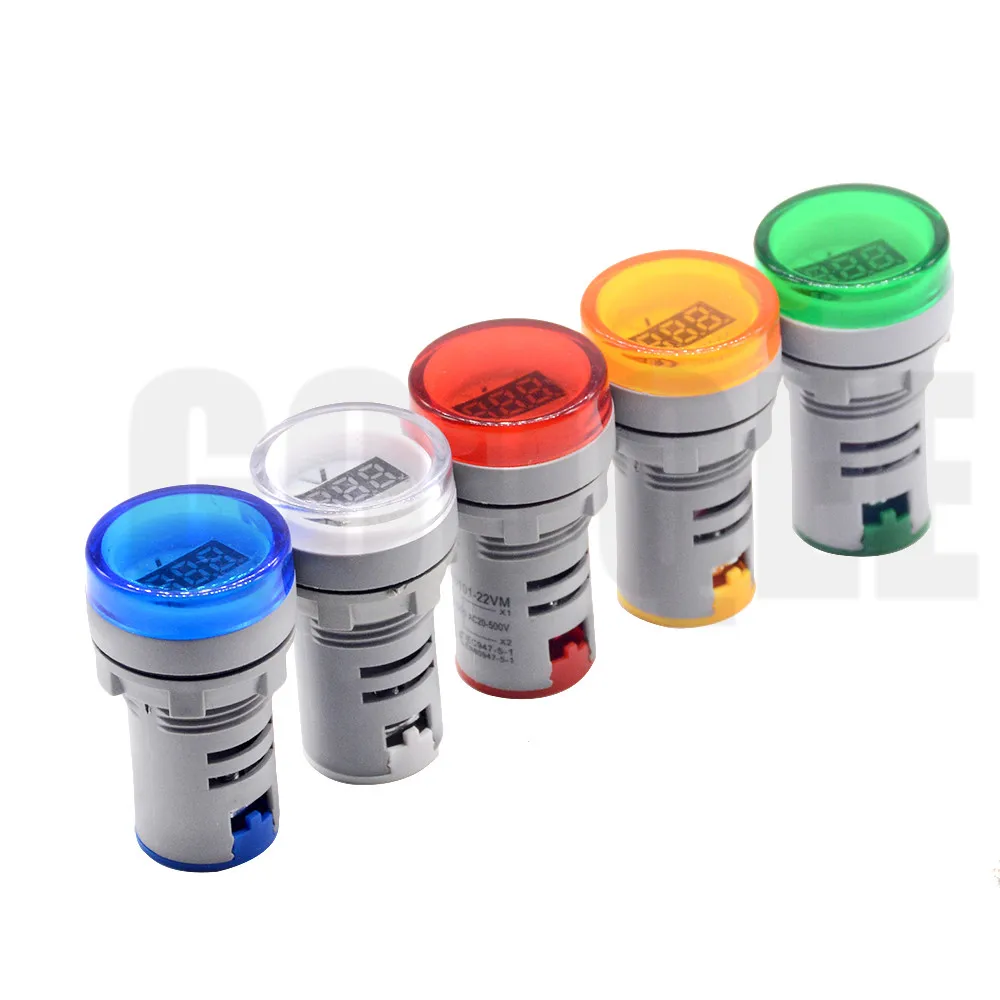

22MM type AC 24-500V Mini Voltage Meter LED Digital Display AC Voltmeter Indicator Light Pilot Lamp