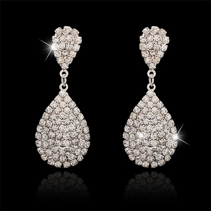 Elegant Big Long Crystal Chandelier Earrings Bridal Wedding