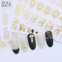 1 шт 3D золото Bronzing наклейка на ногти DIY святить Клей цветок полный гель лак для ногтей Art Маникюр CHAD101-106