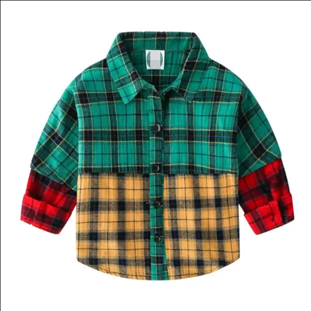

Hot Selling Newest Baby Chequered Long Sleeve Shirt 2019 Spring Boys'Dress Children's Collar Shirt Toddler Shirts for Boys