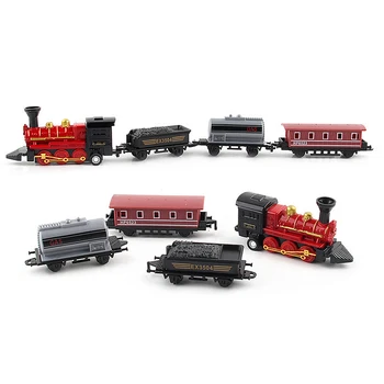 

Children's Alloy Train Toy Set Retro Steam Trains Simulation Game Car Alloy Model Set Birthday Gift Enemy Kid Birthday Model Toy