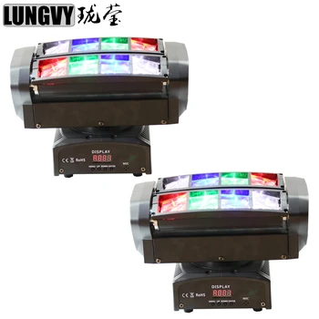 

Free shipping 2pcs/lot 8*3W Mini Led Spider Beam Moving Head Light DJ Stage Lighting Christmas Decoration 7 Channel LCD Display