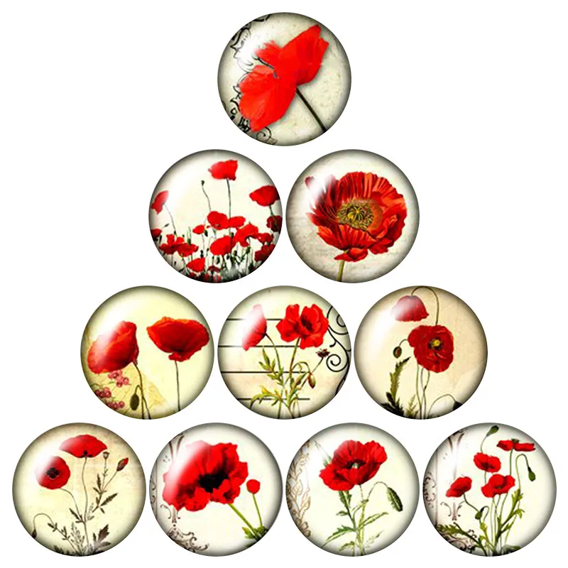 Новинка BeautyColorful flowerspattern10 шт Смешанные 12 мм/16 мм/18 мм/25 мм круглые фотостудии