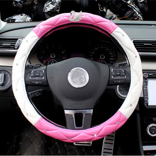 Car steering wheel decoration accessories girl nine color rhinestone car steering wheel cover