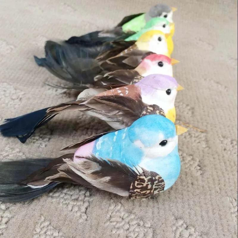 NYAC,12*4*4CM,12PCS decorative Artificial Foam Feather Birds With Clip
