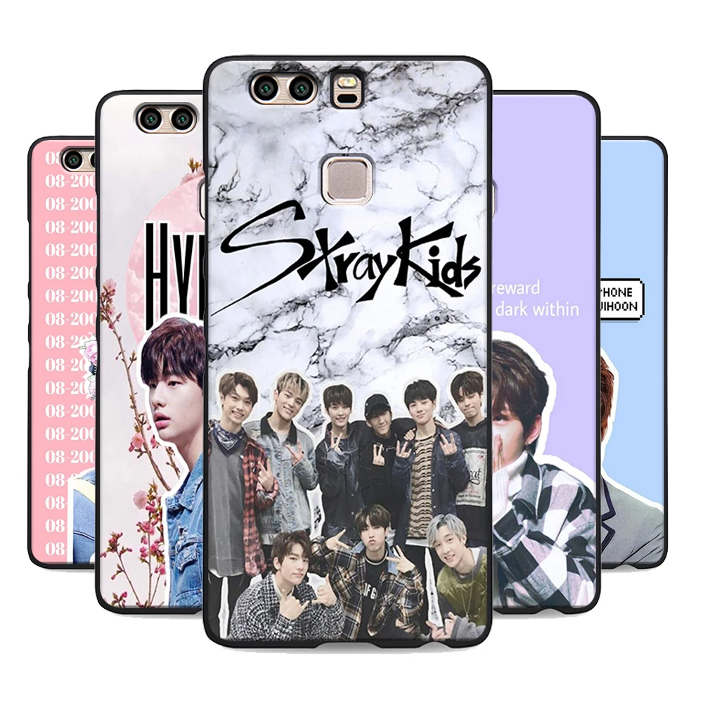 

felix stray kids hyunjin chan woojin phone case for huawei p8 p9 p10 lite p20 pro mate 10 lite soft Silicone black cover bag