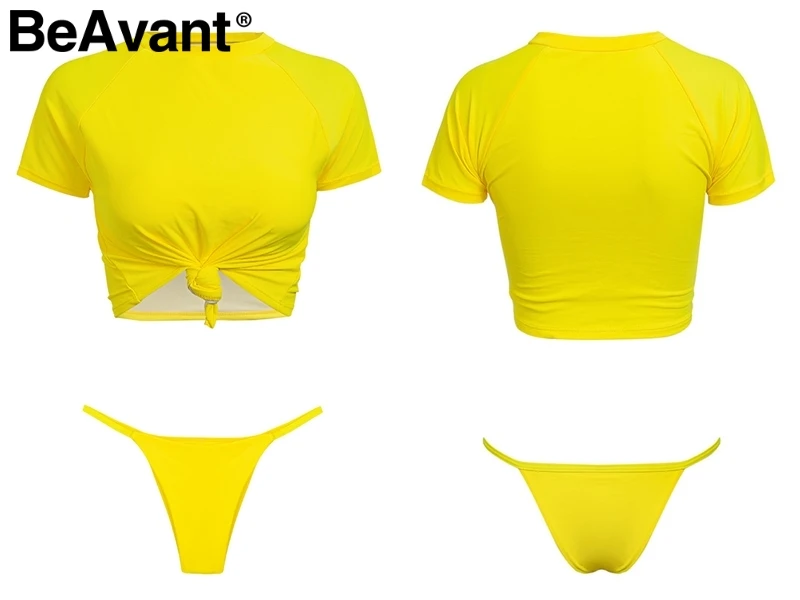 BeAvant комплект из двух предметов, женский купальник, сексуальный леопардовый купальник, пляжная одежда, купальник, Повседневная футболка, летний женский купальник