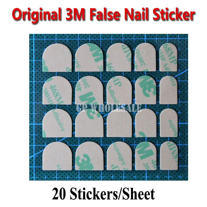 10pcs (20 sheets/pcs) False Nail Adhesive stickers Manicure Fake Art Beauty 3M468MP Material Double Sided Sticker | Канцтовары для