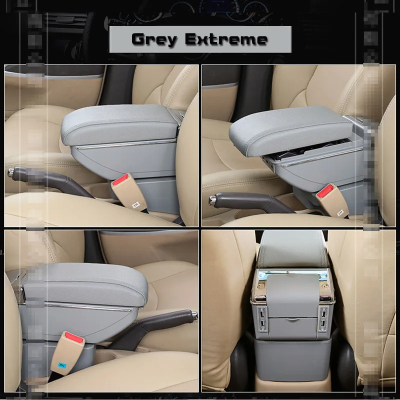 Grey Extreme Кожаный Автомобильный подлокотник для mitsubishi, Proton Persona - Название цвета: Grey Extreme
