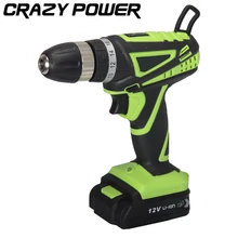 CRAZY POWER 12V Multi-function Electric Screwdriver Household Cordless Charging Electric Drill Rechargeable Lithium Battery