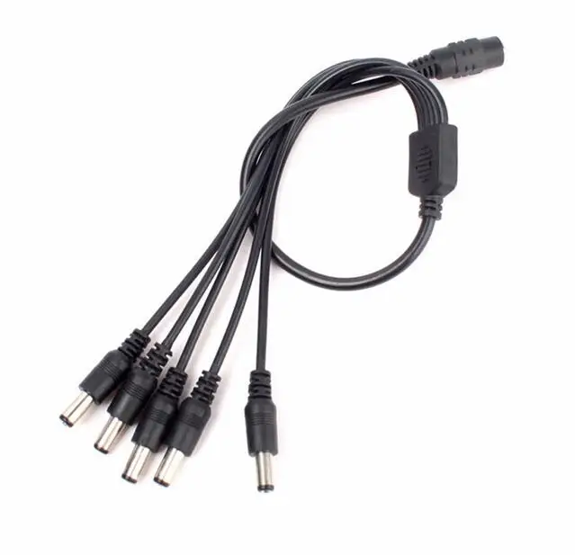  DC Power Splitter Cable Adapter Connector 5.5x2.1mm Female 1 to 5 Male Plug for LED Strip and CCTV  - 32816365377
