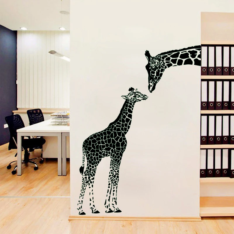 Kaufen ZN N194 GIRAFFE UND BABY GIRAFFE wandaufkleber tiere vinyl Wandkunst Kindergarten Mädchen Wandaufkleber Aufkleber für Kinder zimmer