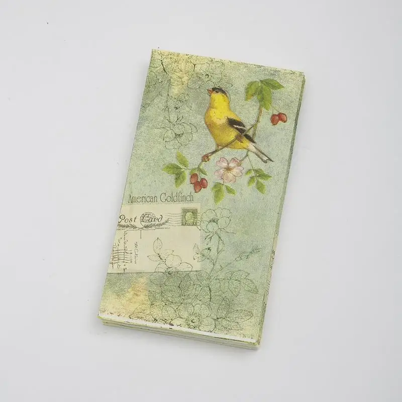 Гость бумажные салфетки-15 шт. размером 33*40 см 3-слойные фанерные жёлтая птица в винтажном стиле Бумага салфетки для декупажа светло-зеленого цвета бумажные салфетки-4NG1975