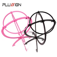 Wholesale Hat Wig Display Stand Folding Portable Wig Stand For Styling Drying Making Wigs Cheap Wig Holder 1PC Black White Pink 3