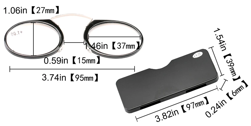 SOOLALA, женские и мужские очки для чтения TR90, для отдыха на носу+ от 1,0 до 3,5, для отдыха на носу, защемление, портативный кошелек, очки для чтения, очки