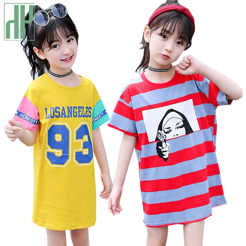 

Girls Summer Dress Striped Casual Style Children Dress Girls Teenage Princess Costume Kids Girls Clothes 6 8 10 12 13 14 Year