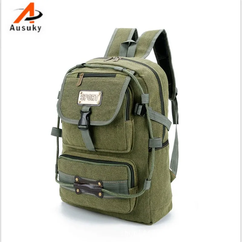 Simple backpack backpack pure male retro high capacity multifunctional