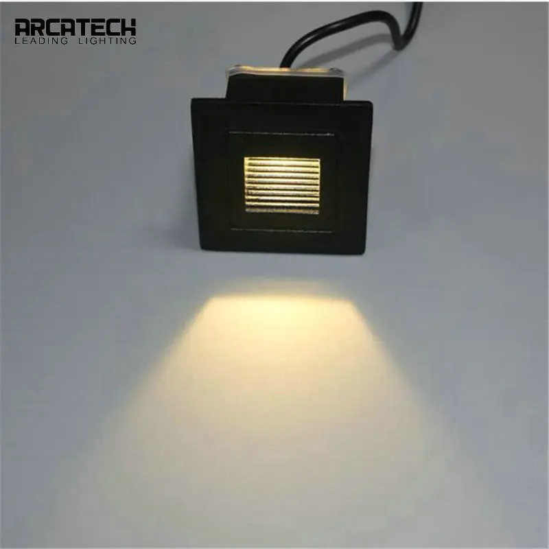

Recessed LED Step Lights Pathway Wall Corner Lamps Outdoor Waterproof LED Stair Light Aluminum Square Wall Lamp AT-71