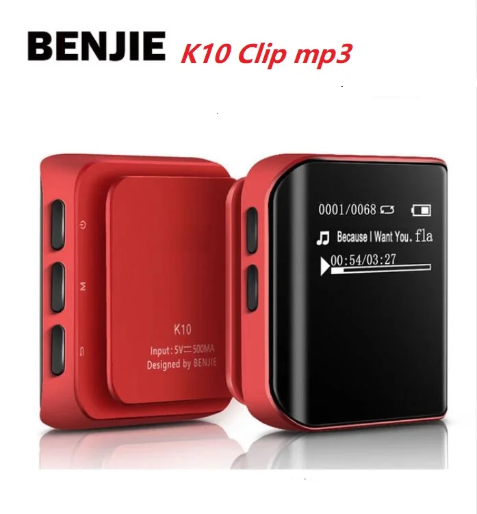 Мини MP3 плеер с зажимом оригинал Benjie K10 портативный 8G спортивный музыкальный