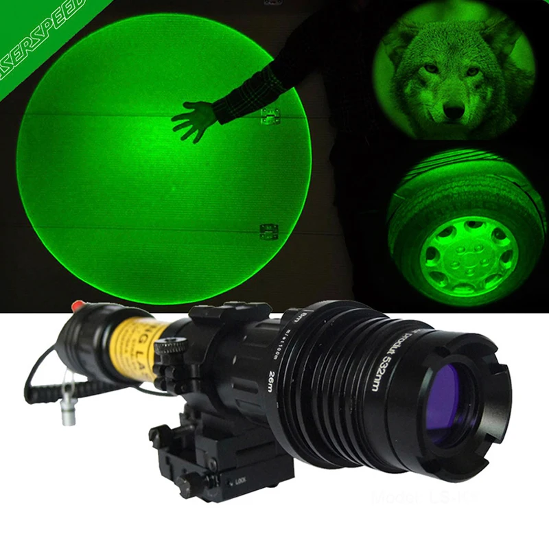 

Tactical 50mW Green Beam Rifle Scope Laser Designator Long Distance Hunting Laser Zoomable Green Laser Sight for Gun