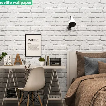 

White 3d brick pattern wallpaper living room dining room clothing store shop bedroom study hotel bar decoration wallpaper