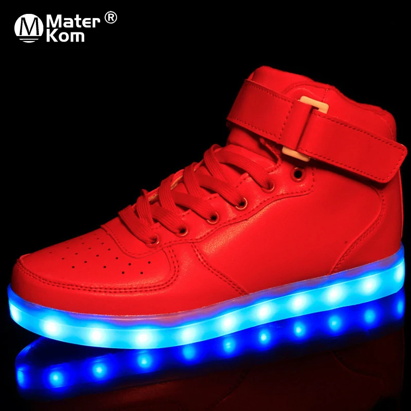 baratas Tamanho 25 43 Luminosa Sneakers Cestas Femme Sapatos com Luz Led Up Sole Crianças Meninos Brilhantes Tênis Chaussure Enfant chinelos LEVARAM