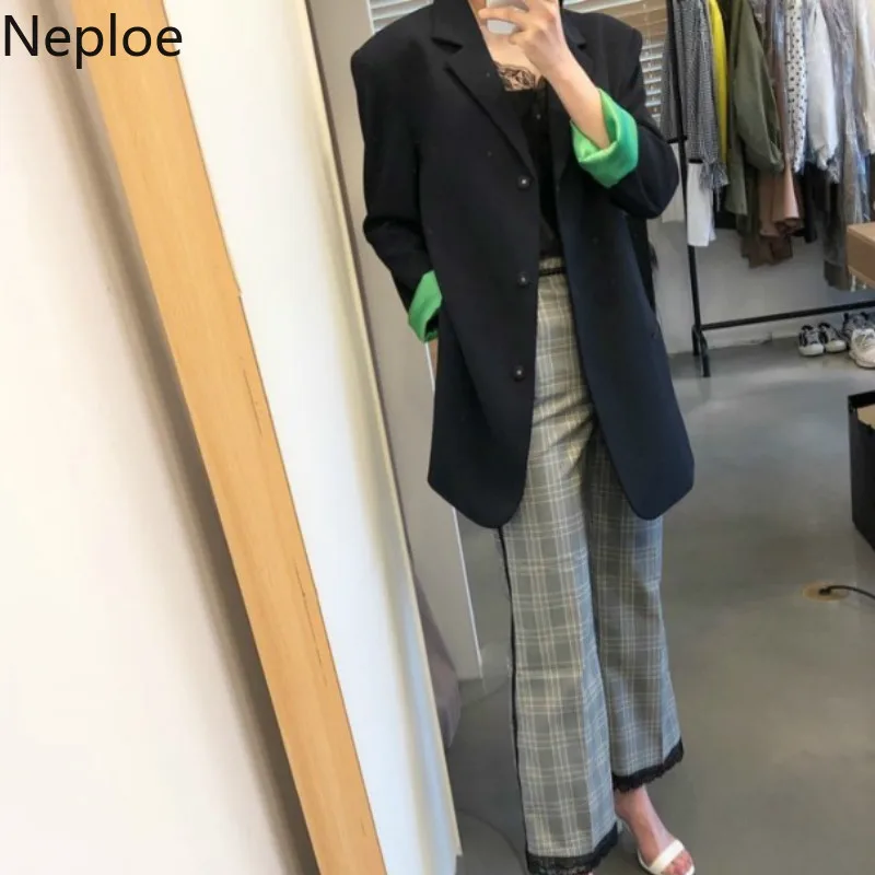 Neploe модный Блейзер женская верхняя одежда винтажные корейские Блейзеры Feminino дамское офисное пальто женские куртки с разрезом костюм из лоскутов