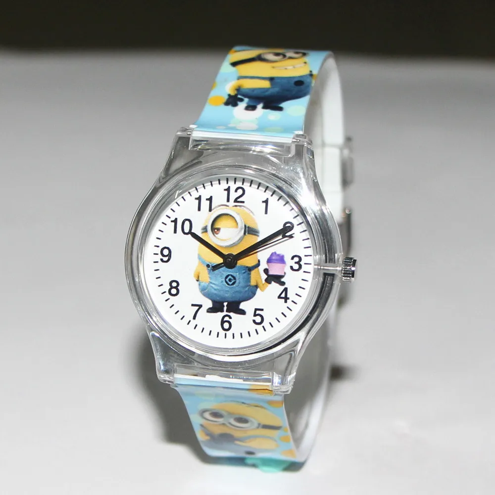 

Eye Despicable Me Minions Cartoon Design 10M waterproof watch / Precious Milk Dad Cute Children clock / kid Quartz Wrist Watches