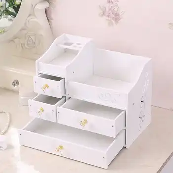 Cosmetic Container Storage Box Organizer Plastic Make Up Brush DIY Waterproof Desktop Storage Boxes Jewelry Case