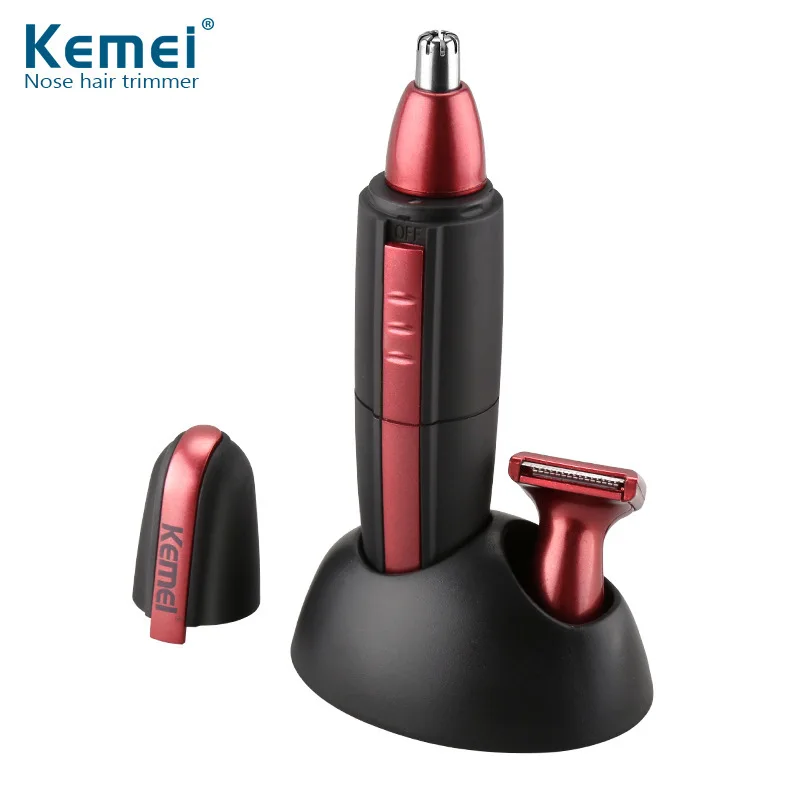 Kemei 2 в 1 Мода машинка для стрижки волос в носу Батарея Электрические инструмент для бритья безопасный Уход за лицом Clipper для Для мужчин