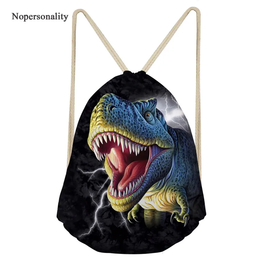 

Nopersonality Drawstring Bag 3d Dinosaur Daypack Travel Beach Storage Backpack Cool Boys School Rucksack Mochila