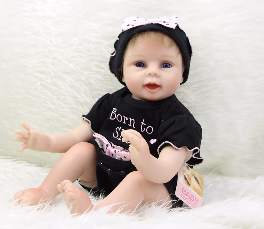 Горячая Распродажа 55 см Reborn Baby девушка ткань тела Новорожденные куклы и рисунком