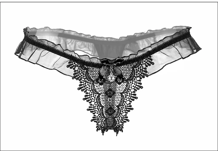 Женское нижнее белье, кружевные трусики, стринги, сексуальные, низкая талия, открытая, стринги с бантом