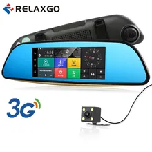 Relaxgo 3 г 7 “Android Видеорегистраторы для автомобилей Зеркало заднего вида GPS навигации Bluetooth автомобильного Камера парковка Двойной объектив FHD 1080 P Авто Регистратор
