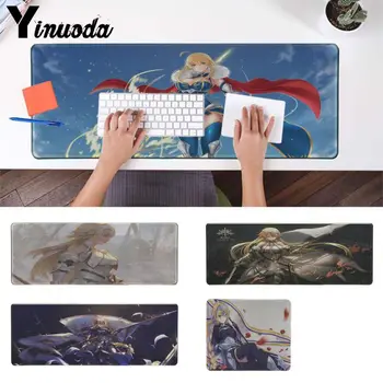 

Yinuoda Cool New Black Saber Joan of Arc Beauty Girls Laptop Gaming Mice Mousepad Good quality Locking Edge large Game Mouse Pad