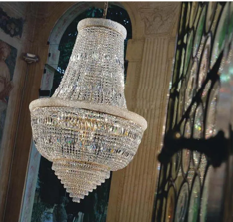 Phube Lighting Large Foyer Entryway Crystal Chandelier French Empire