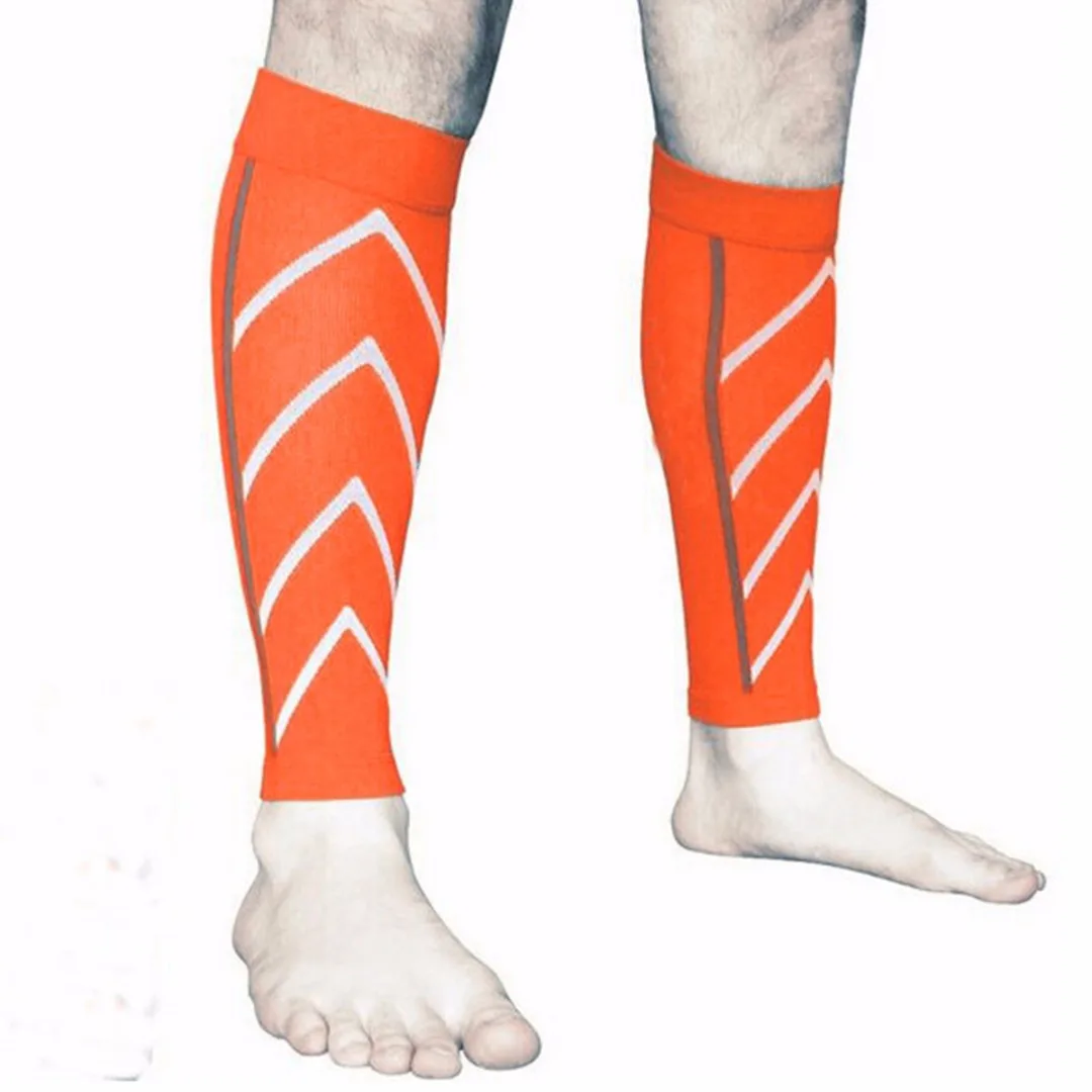 1 пара гетры для велоспорта, спортивные гетры, футбольные леггинсы, баскетбольные гетры, спортивные защитные гетры - Цвет: orange