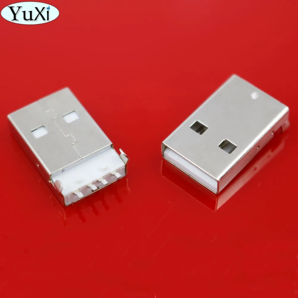 YuXi 4Pin USB 2 0 штекер типа A PCB разъем 180 градусов SMT SMD мужские разъемы белый/черный| |