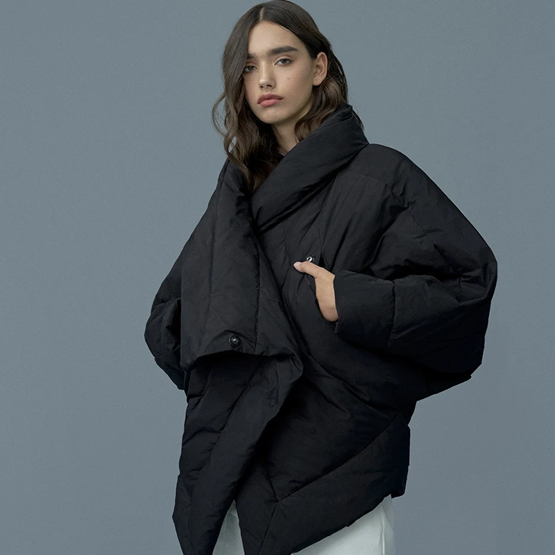 2019 New Arrival Short Solid Single Breasted Bat Sleeved Thick Full White Duck Down Coats | Женская одежда