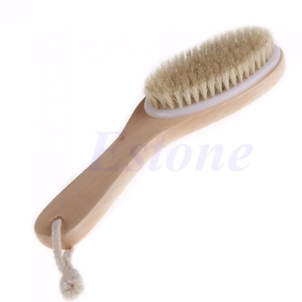 Full Body Natural Bristle Dry Skin Exfoliation Brush Detox
