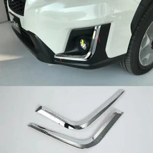 MONTFORD For Subaru XV Impreza 5-door 2017 2018 2019 Exterior Front Fog Light Eyelid Eyebrow Cover Trim Foglight Lamp Frame 2Pcs