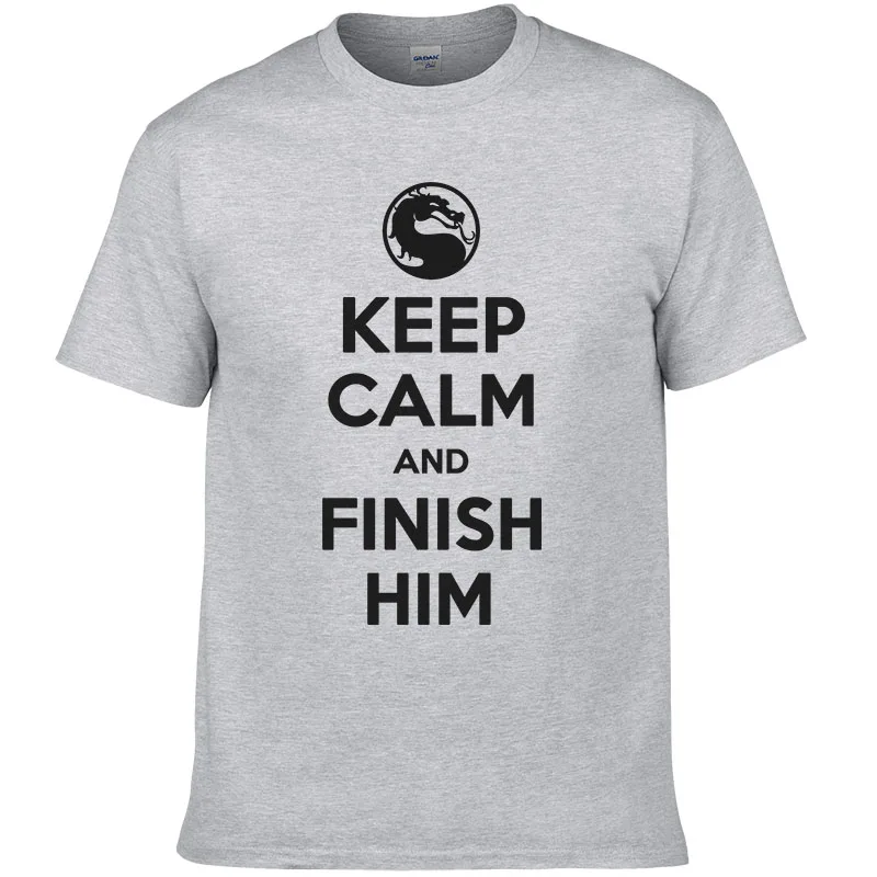 Keep Calm And Finish He mmoral Kombat футболки Ringer мужские MK летние хлопковые топы футболки#078